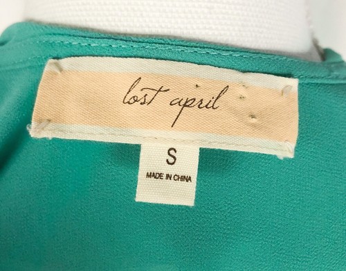 Nueva Blusa Lost April Verde Sin Mangas en Capas Talla S - Imagen 7 de 7