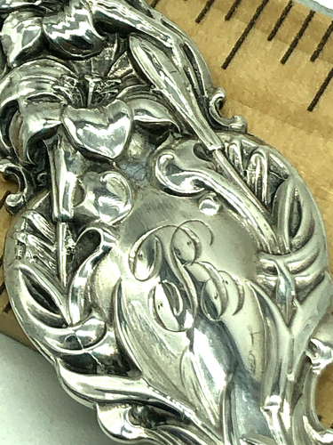 Gorham Whiting Lily Pattern Sterling Silver Teaspoon 5 7/8" Mono R or B Vintage - Picture 6 of 6