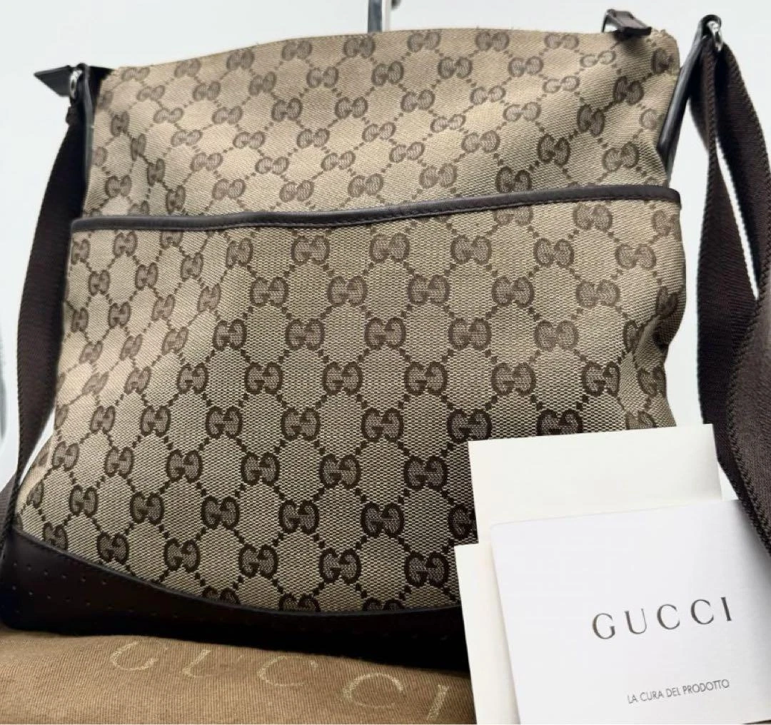 Extrêmement complet avec accessoires Gucci sac à bandoulière sacoche poinçonnage Gg