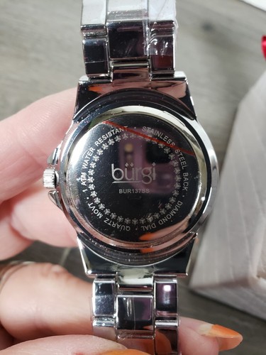 Burgi BUR300SS WOMENS SILVER TONE Quartz Swarovski Crystal Watch Set - Picture 7 of 12