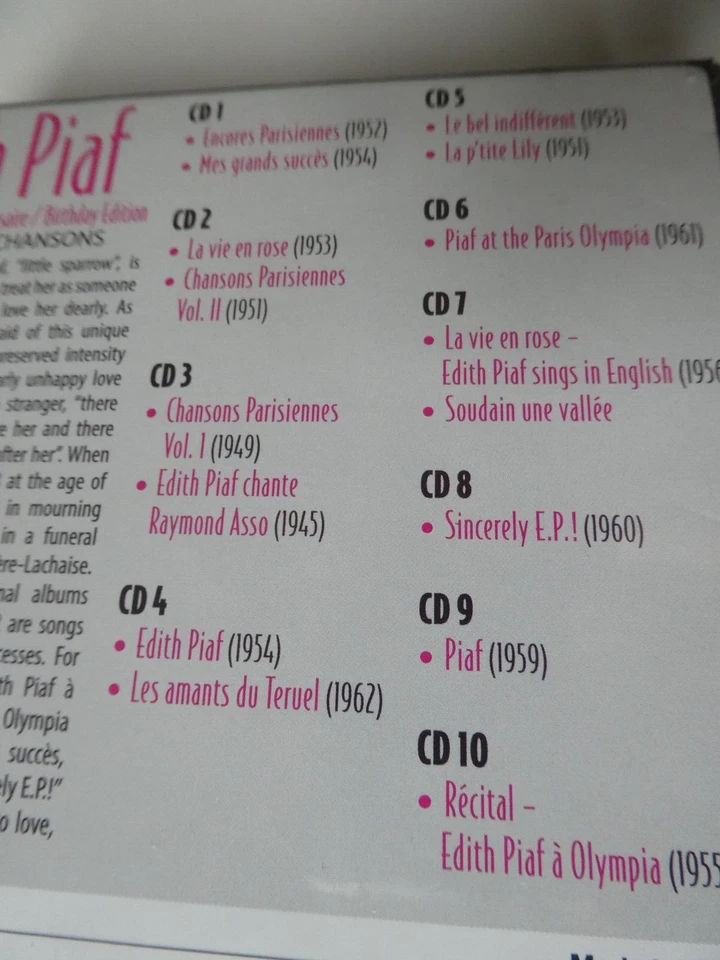 Birthday Edition: 16 Original Albums by Edith Piaf (CD, 2015), - Image 4 of 4