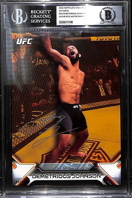 Demetrious Johnson Signed 2016 Topps UFC Knockout 5x7 Gold Card