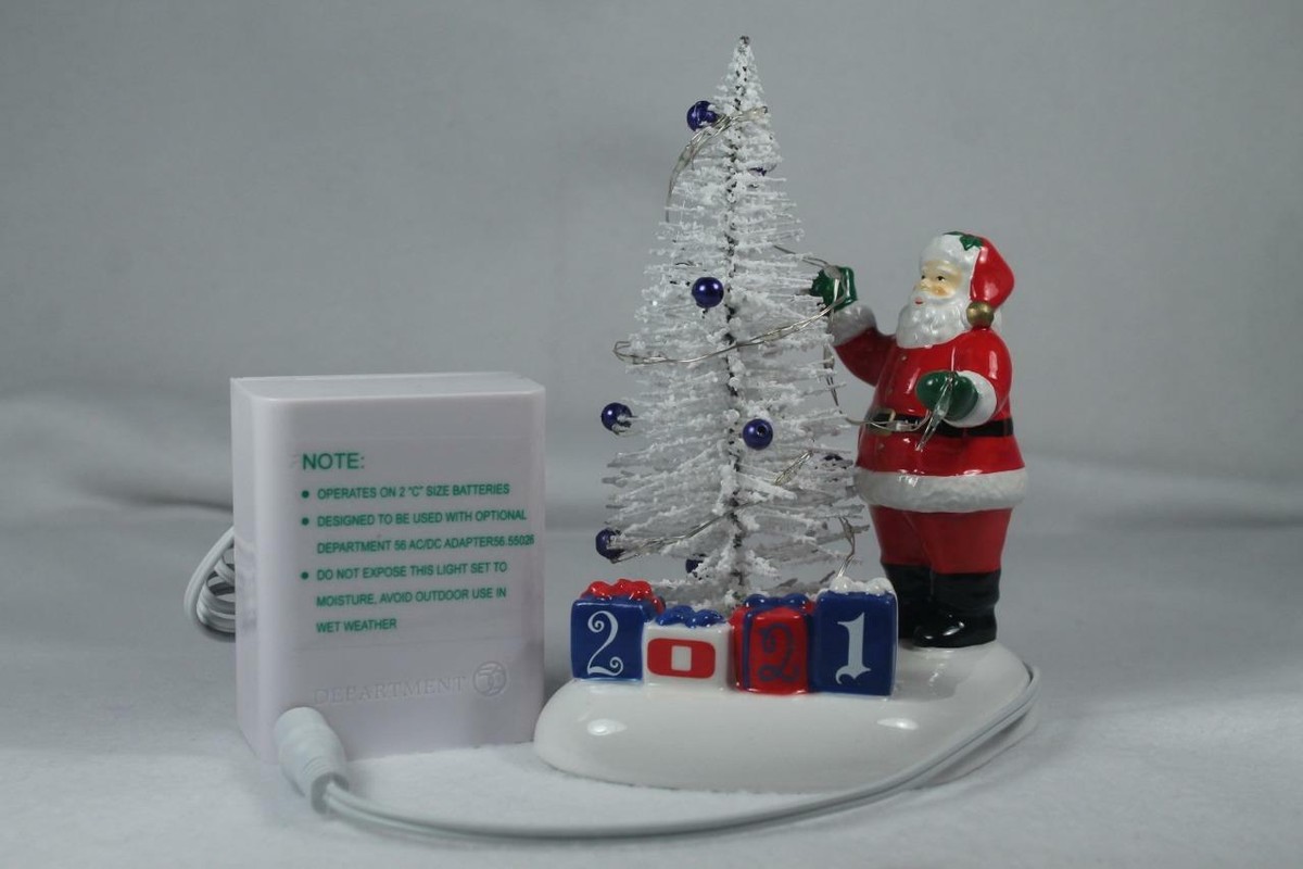 Figurina Department 56 Snow Village – Babbo Natale Arriva In Città 2021, Con Luci LED, 15 Cm