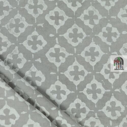 Grey Floral Kashish Print Cotton Running Fabric Sewing Dress Material 1 Yard - Picture 2 of 5