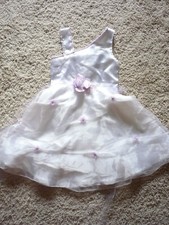 BIRTHDAY PARTY FAIRY PRINCESS DRESS-SZ SM CHILD--RUFFLES -BEADS-FLOWERS