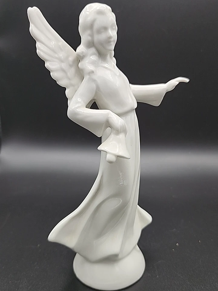 Figura de ángel musical Dresden Wilhelm Rittirsch con campana 6,5" porcelana Alemania Foto 2 de 4