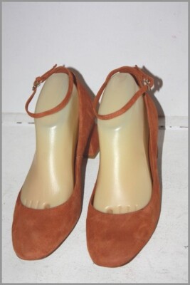 Escarpins Heyraud Marron Fauve Taille 39 - Cuir Daim, Bouts Ronds, Talon Bas, En Très Bon état (TBE)