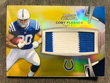 2012 Bowman Sterling Coby Fleener Rookie RC Jersey Relic Gold Refractor /65 Rare