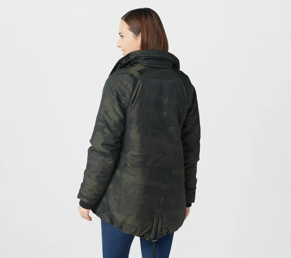 Nuevo abrigo jacquard LOGO de Lori Goldstein XXS con costuras y forro polar QVC 3967 Foto 2 de 4