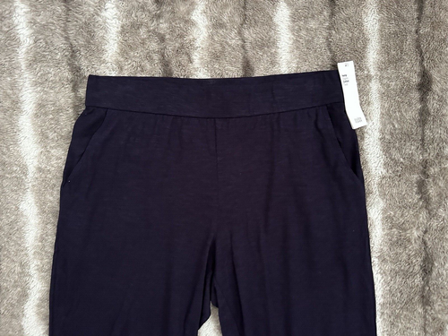 NWT Eileen Fisher Slate Purple Hemp Organic Cotton Crop Slouchy Pants Size Small - Picture 2 of 6