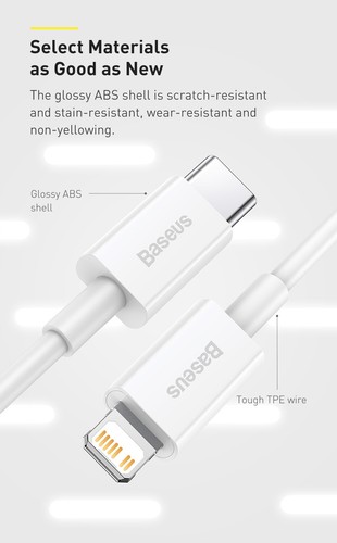 Baseus 20W PD Type C To iPhone Cable Fast Charging Charger For iPhone 14 13 12 X - Picture 18 of 21