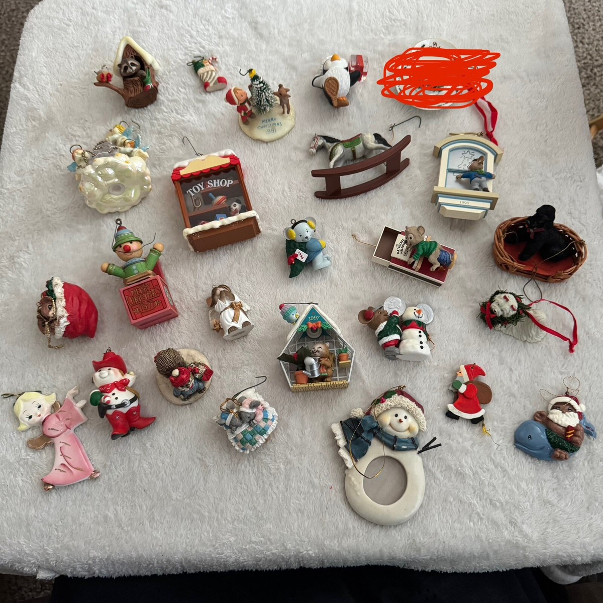 Vintage Christmas Ornaments 1960-2000 Lot Hallmark Santa's Betsey