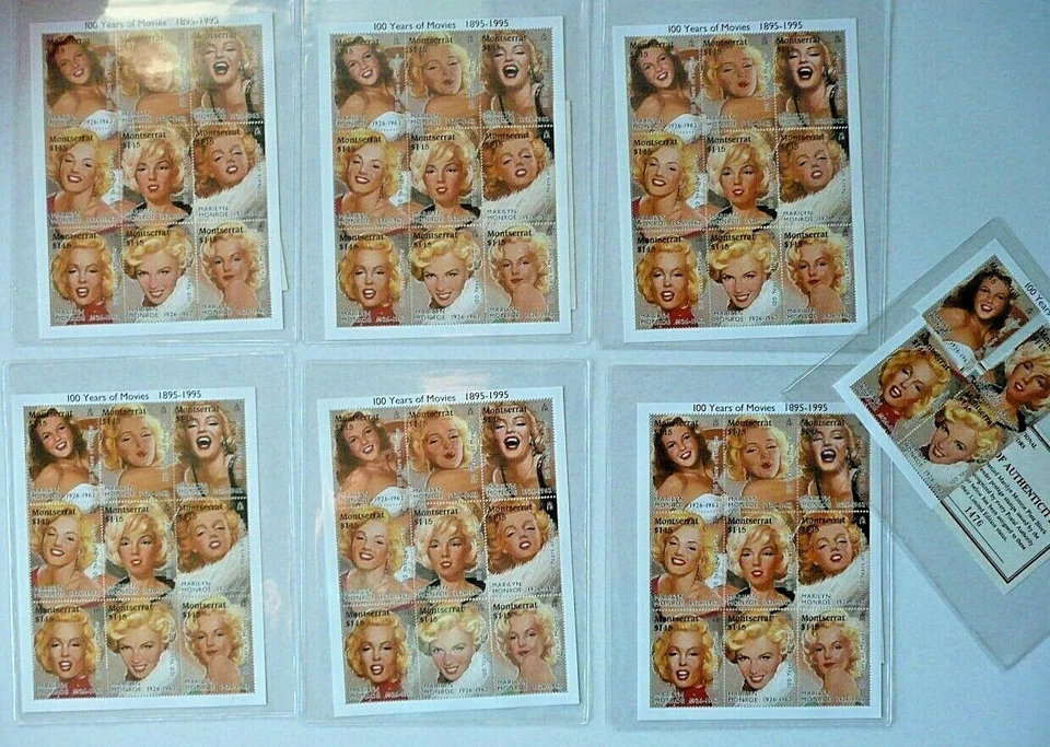 Stamps x40 Marilyn Monroe Montserrat, The International Collectors Society 1995 - Image 2 of 3