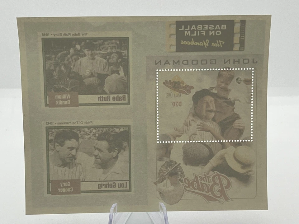 Estampilla de recuerdo de coleccionistas de Gambia de béisbol en película #1350 certificado de autenticidad Foto 2 de 3