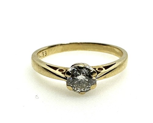 18ct Gold Diamond Ring 18K Yellow Gold 0.33ct Diamond Engagement Ring Vintage - Picture 22 of 24
