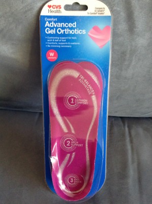 CVS COMFORT ADVANCED GEL ORTHOTICS WOMEN'S FITS 6-10 ONE PAIR - READ