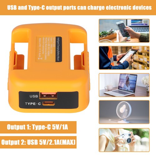 2 Pack USB Charger Adapter for De Walt 20V Li-ion Battery with Dual Socket US - Picture 6 of 9
