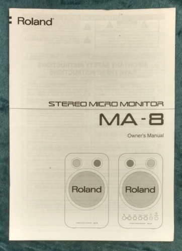 ROLAND MA-8 Stereo Micro Monitor Speakers Owner's Manual ONLY Free shipping - Picture 1 of 5