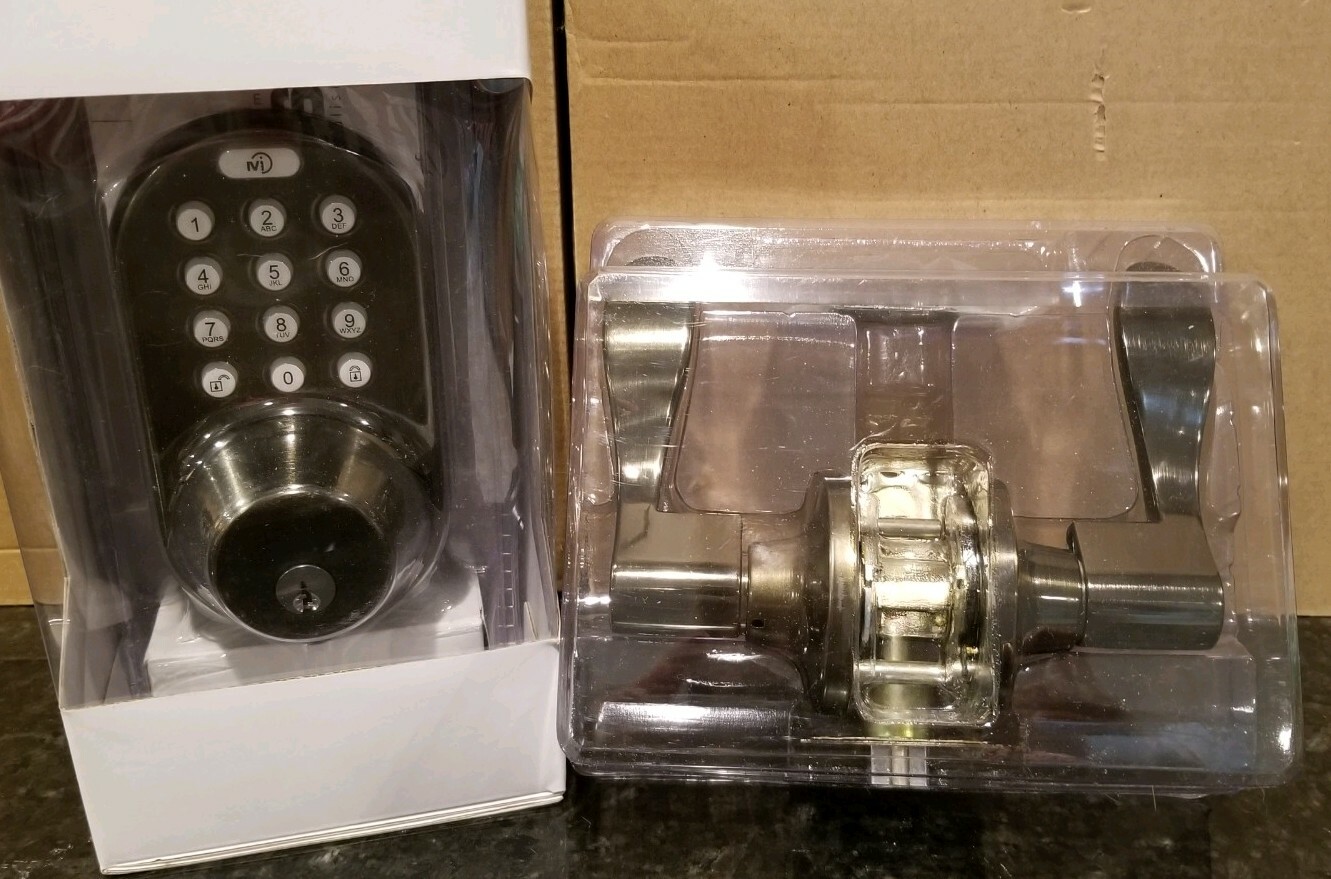 MiLocks DF-02AQ Keyless Touchpad Deadbolt and Lever Combo Set-image
