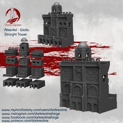 Arkenfel Wall Staraigt Tower Dark Realms Fantasy Tabletop Gelände Wargaming 28mm