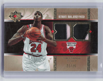 2006-07 Upper Deck Ultimate Collection #UJ-TT Tyrus Thomas Jerseys Dual #/25