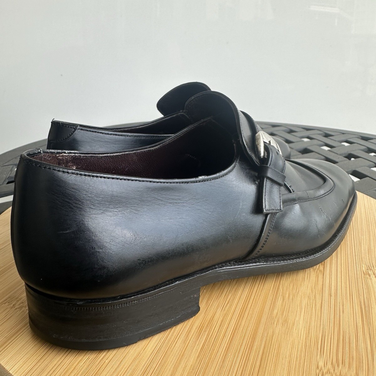 Wing By Bally Of Switzerland Men\'s Terzo Monk Strap Leather Shoes Black Size 8 Wing By Bally Of Switzerland Men main image 3