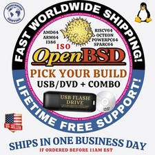 OpenBSD Linux OS ISO - ALL VERSIONS - 64BIT USB-DVD, LIVE-FULL BOOT, MAC PC