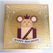 Bath & Body Works Happy Holidays Christmas Empty Gold Gift Box