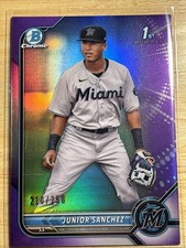 2022 Bowman Chrome JUNIOR SANCHEZ 210/250 1st PURPLE REFRACTOR #BCP-111 Marlins