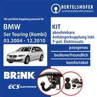 FüR BMW 5Er Touring (Kombi) Typ E61 03.2004-12.2010 AHK Abn. +7Pol Sp. E-Satz