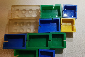 RARE Lego Bricks 1949-1953 LEGO - lot of 11 blocks - 3001old hollow bricks slots