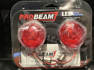 Custom Dynamics PB-R-1156 Probeam Bullet Bezel LED Turn Signal Inserts NEW