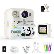 Kids Camera Instant Print,1080p Hd Video and Children Toy for Girls White