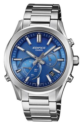 CASIO Edifice Herrenuhr Solar Chrono Stahl/Blau EQB-1300D-2AEF