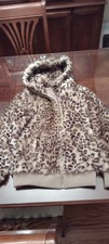 Leopard print faux fur jacket