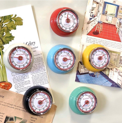 Dulton Kitchen Timer  Vintage Retro Style  Magnetic  Yellow  W7cm ( 2.8in )