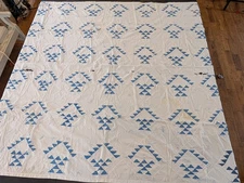 83" X 77" Antique Cutter Quilt Tied Handmade Primative