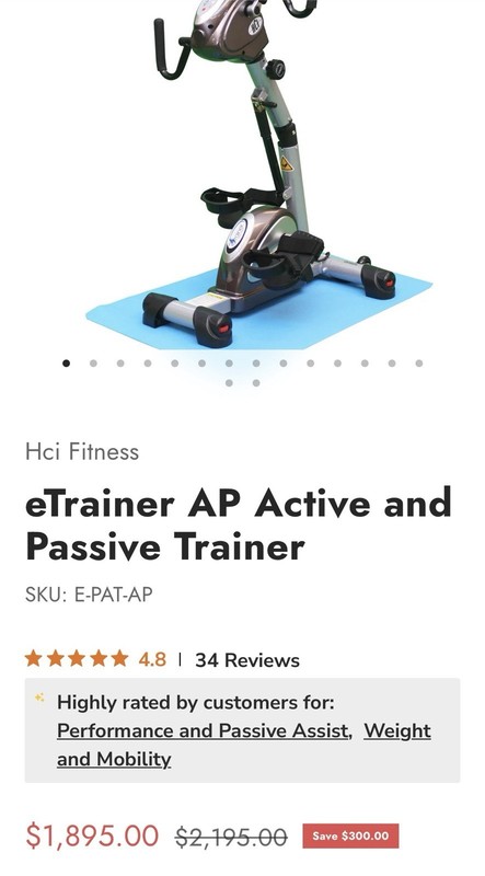 HCI Fitness eTrainer AP Active/Passive Mini Exercise Bike, LCD, Magnetic