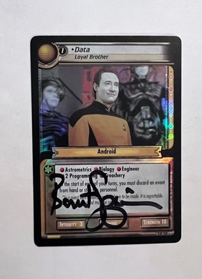 Autographed  2E Star Trek ccg FOIL Data, Loyal Brother (Brent Spiner)