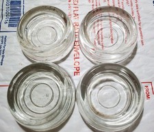 4 Lot Rare Heavy Thick Round Clear Glass Tealight Candle Holders Wedding Decor