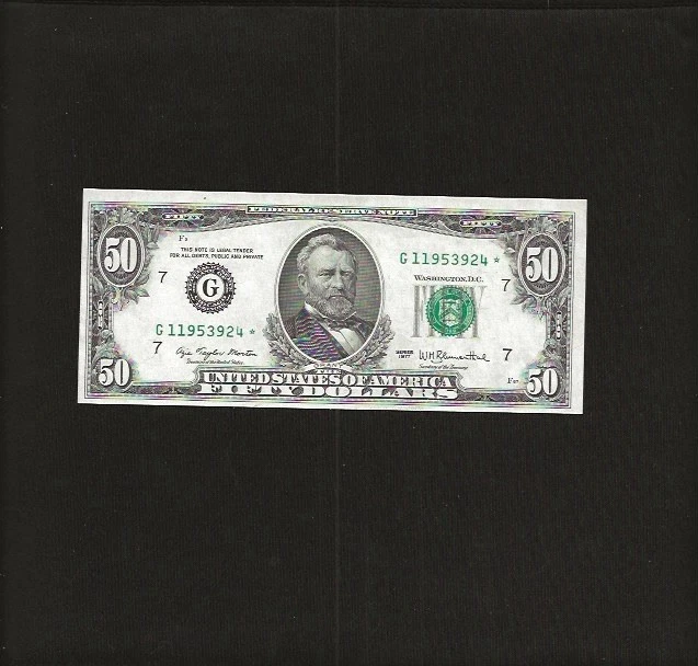 Circulated $50 1977 US Federal Reserve Small Notes for sale | eBay