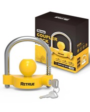 RETRUE Universal Coupler Lock Trailer Locks Ball Hitch 1 Pack, Bright Yellow