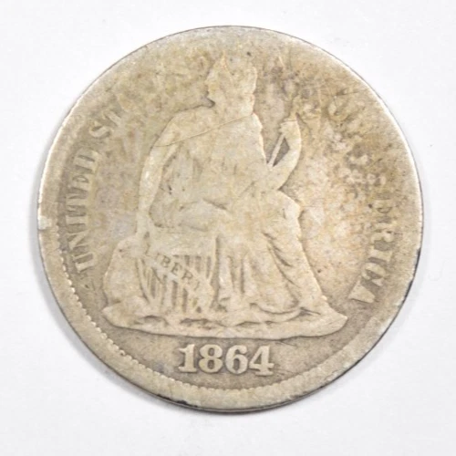 1864-S Seated Liberty Dime — photo from the most recent tracked eBay sale