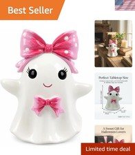 Adorable Pink Ghost with Bow - Ideal Halloween Gift  Home Decor 4" Tall 
