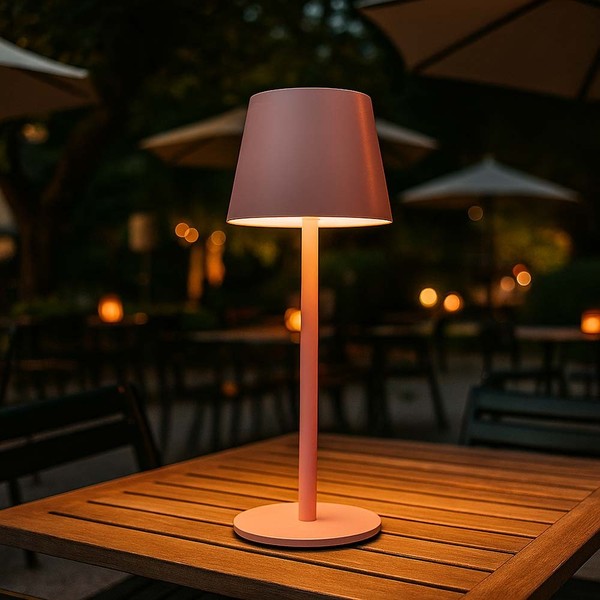 Tischlampe Tischleuchte AußEnlampe Gartenleuchte Touchdimmer Rosa Cct Led H 28Cm-image