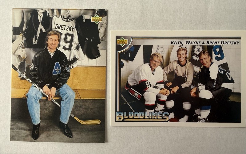 LOT OF 2 1992 - 1993 Upper Deck Wayne Gretzky Bloodlines #37 + Profiles #621