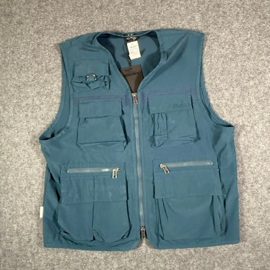 Todd Snyder Woolrich Mens Fishing Vest Blue Ripstop Utility Jacket L Gorp NWT