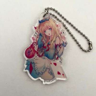 Disney Alice in Wonderland Keychain Beside Label Acrylic