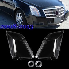 Headlight Lens Covers Left Right For 2008-2013 Cadillac Cts 3.0l 3.6l 6.2l