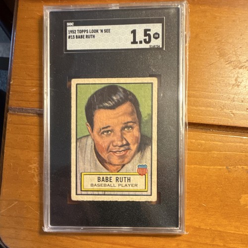 Topps 1952 Look 'n See Babe Ruth #15 New York Yankees SGC 1.5 Graded